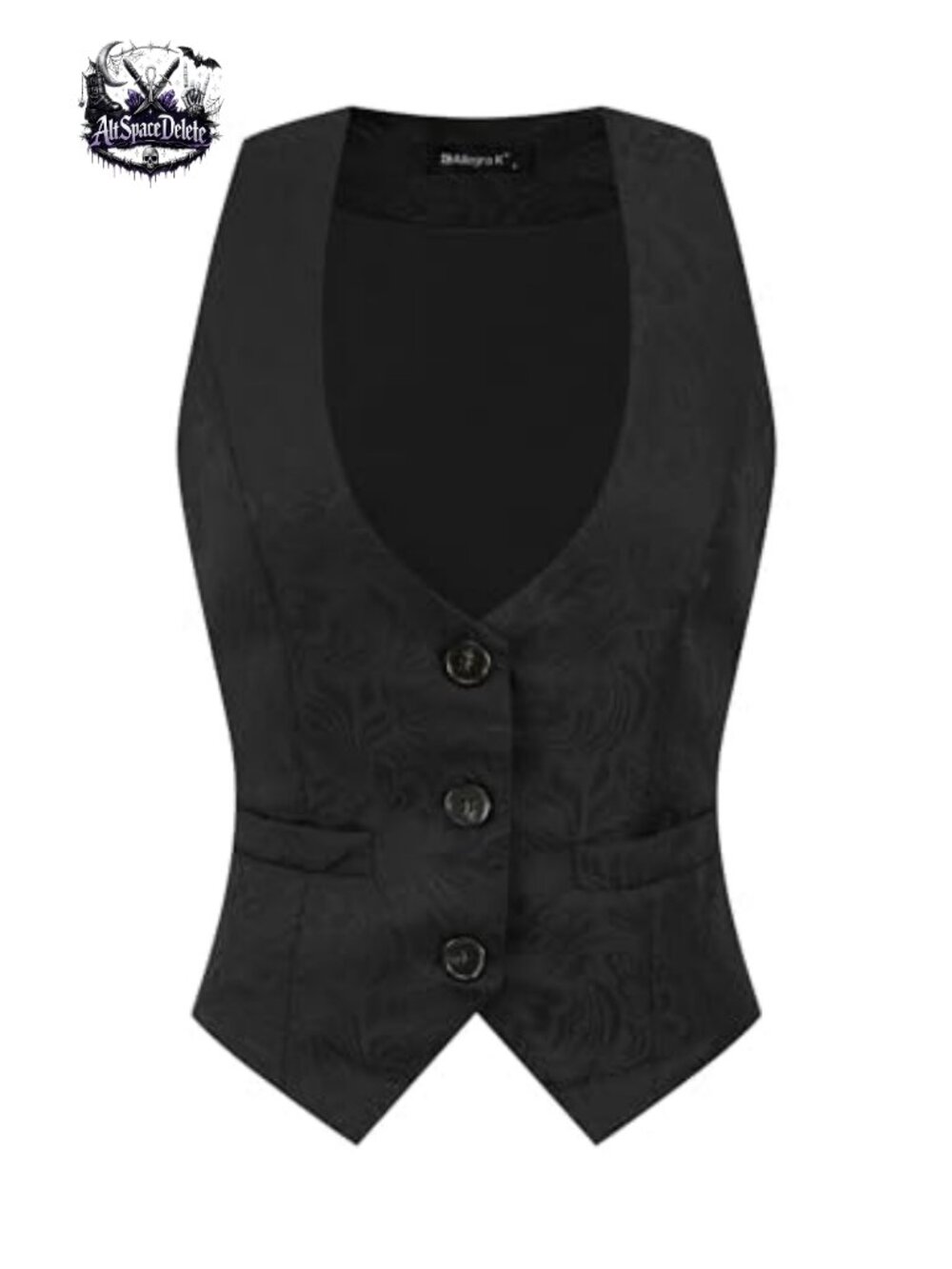 Jacquard Vest with Pockets Single Breasted Sleeveless Waistcoat